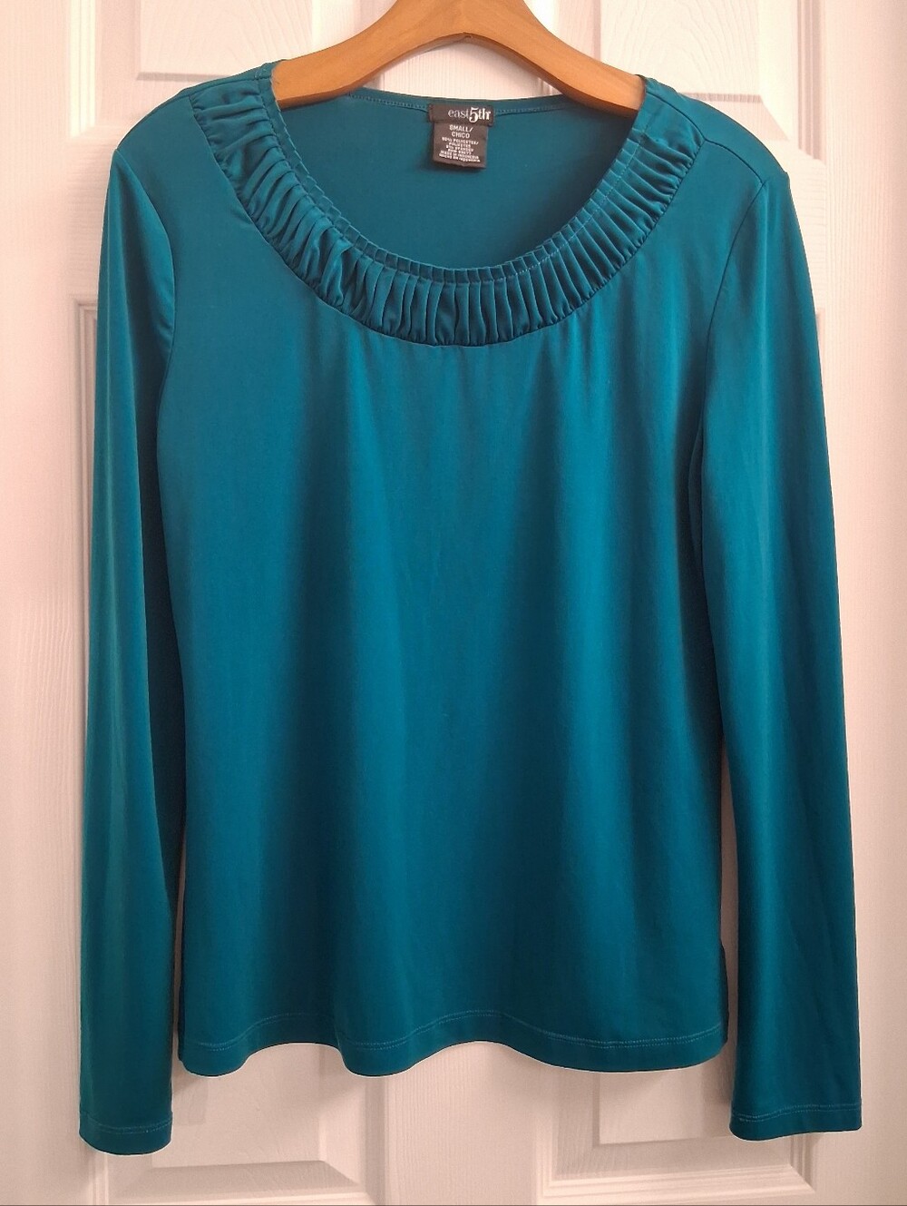 East 5th Dark Teal Long Sleeve Blouse Small